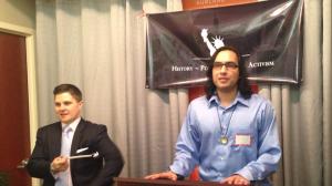 Flanked by our host, civil rights attorney Yetta Kurland. 