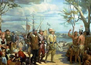 A completely speculative image of what the transaction looked like, courtesy of History.com.