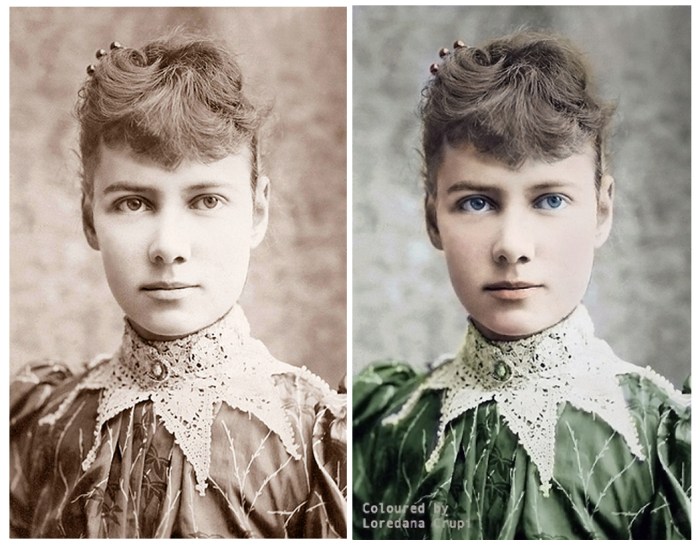 Nellie Bly. This coloring is done by Loredana Crup.